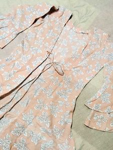 🎀 Elegant Peach Floral Gown 😍