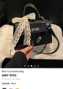 savanaa Cute little black bag Lace Bow