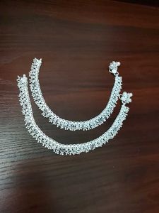 Elegant Silver Tone Anklets
