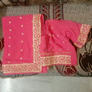 Baby Pink Georgette Saree.