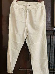 Elegant Cream Kurta with trouser and Red Dupatta