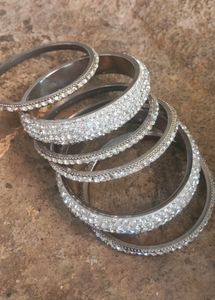 White Stone Bangles New.