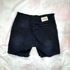 Black Pearl Embellished Denim Shorts