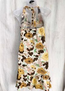34167. Floral Halter Neck Dress