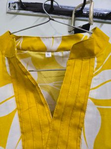 Yellow Floral Print Kurta