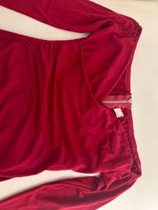 Red Off-Shoulder Ruched Asymmetrical Dress