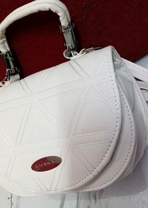 New White Leather Expensive Looking Bag