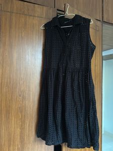 Chic Black Eyelet Dress