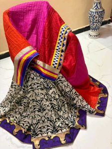 Vibrant Saree with Embellished Border