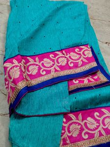 Beautiful Teal and Green Sarees with Blouse
