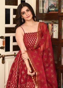 Maroon red dress set