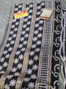 Elegant Black Embroidered Kurta Fabric Set pent du