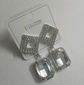 Diamond Silver Earrings