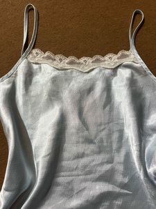 light blue silk tank top