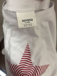 ⋆˚꩜｡Y2K White Red Spiral Star Fitted Baby Tee