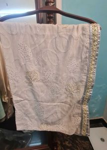 Elegant White Chikankari Dupatta