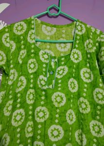 Green Cotton Night Wear