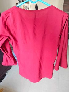 Floral Embellished Maroon Top_ Size XS