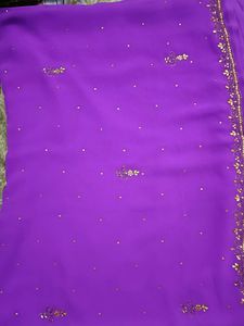 Elegant Purple Embellished Saree