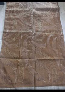 Embroidered Brown Saree with Blouse Piece