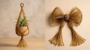 2 Bunches of Golden beaded fringe trims