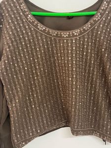 Elegant Brown Sequined Kurta Set