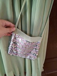 Green Dress with Sequin Detail