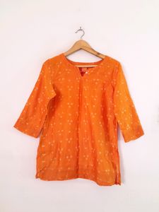Orange Printed Top (Women's)