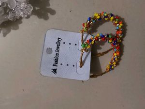 Boho Beaded Hoop Earrings &amp; Hair Accessory Set and