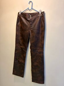 Brown Faux Leather Pants