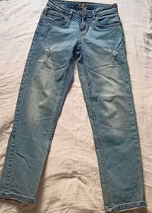Blue light wash Straight jeans