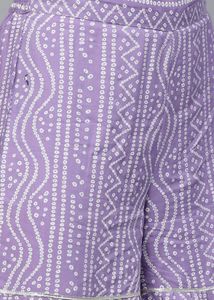 Purple Embroidered Kurta with Sharara and Dupatta