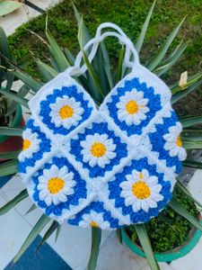 Crochet Granny Square Daisy Bag