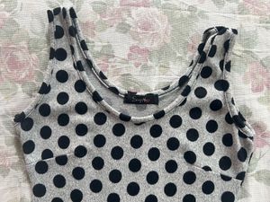 Polka Dot &amp; Black Bodycon Dress