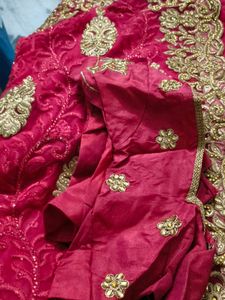 net saree full work with blouse
