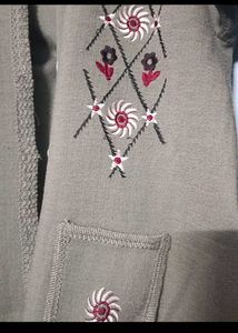 Embroidered Knit Cardigan Sweater