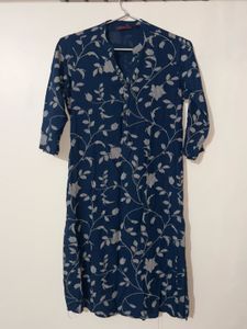 Blue Floral Print Kurti