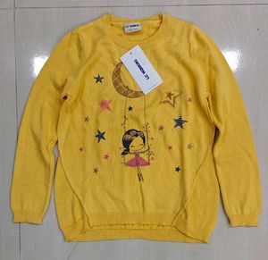LC Waikiki Girls Yellow Knit Pullover Sweater