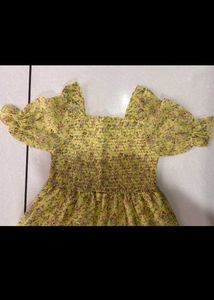 Charming Yellow Floral Midi Dress