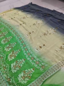 y2k Embellished Ombre Saree
