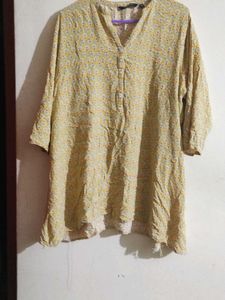 Yellow Floral Print Kurta