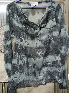 Sparkling Floral Sheer Tunic