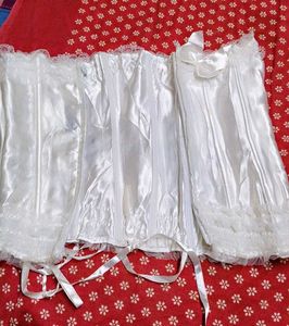 White Lace Corset Top with Bows