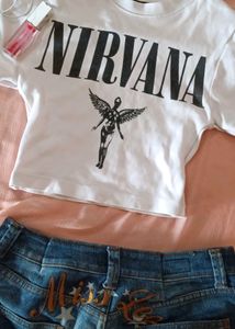 Nirvana Band Crop T-Shirt
