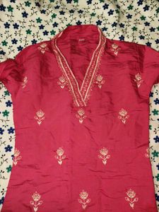 Vibrant Pink Embroidered Kurta