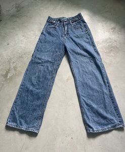 Wide Leg Blue Denim Jeans