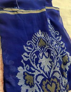 Beautiful Blue Saree with shimmer blouse