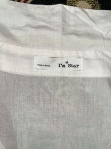 Chic White Mickey Mouse Pocket Shirt