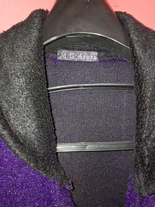 Purple Hooded Woolen Jacket