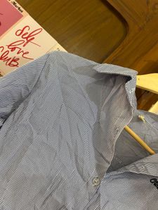 Striped Blue Button-Up Shirt